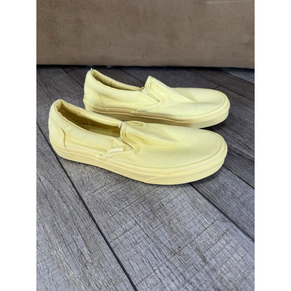 Women’s Vans Yellow Canvas Slip-On Casual Shoes Rubber Sole Round Toe US 7.0 - Picture 3 of 6